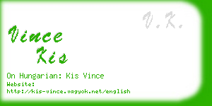 vince kis business card